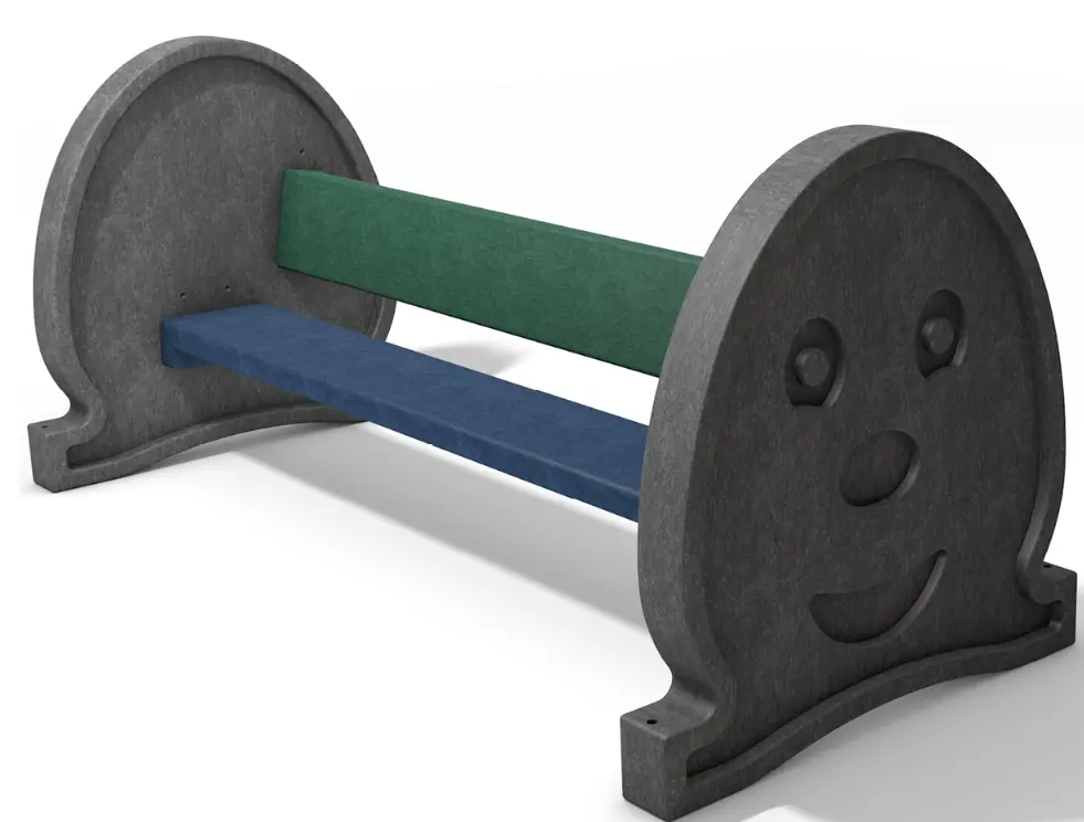 [5000014] Banc pour enfants PIPPOLINO gris / bleu / vert 150 x 68 x 70 cm