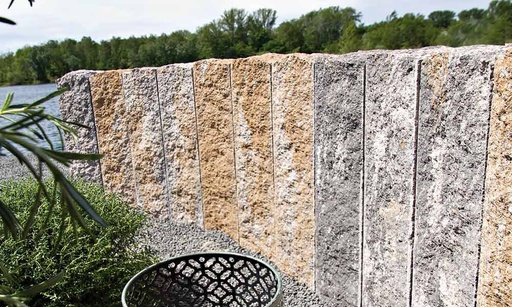 Palissades Vino finition bosselée et nuancée (Granit marbré, 15/14/90 cm)