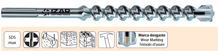 Foret percussion SDS max 4 pointes (D16mm, L340mm)