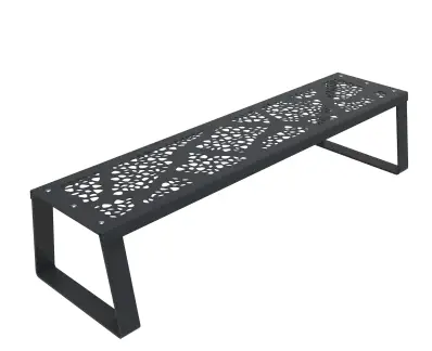 BANQUETTE HAVANE L1800MM METAL DECOUPE LASER  GRIS RAL 7016 