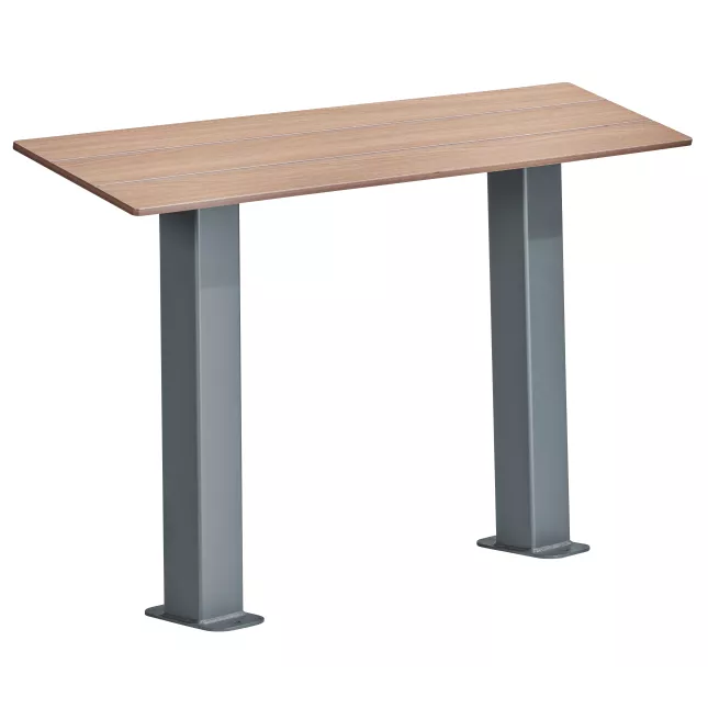 [31300] ASSIS DEBOUT CANCALE L1200MM METAL GRIS RAL 7016 HPL EFFET LAMES CHENE CLAIR