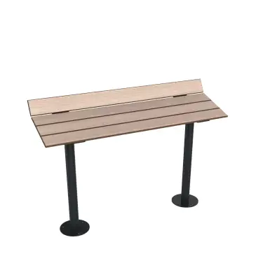 ASSIS DEBOUT NAIROBI 1250MM METAL GRIS RAL 7016 HPL EFFET LAMES CHENE CLAIR