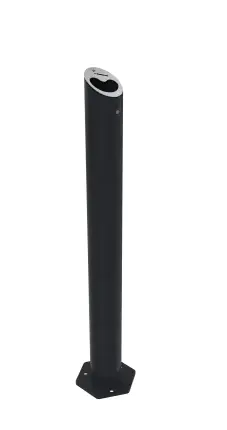 CENDRIER ROND 0,5L H 1000MM METAL  GRIS RAL 7016 /PLATINE