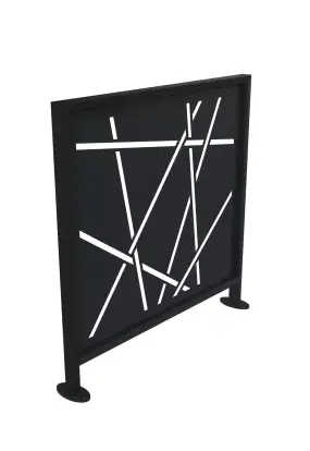 BARRIERE LOOKY MAIN COURANTE 1500MM DECOUPE LASER BAMBOU METAL GRIS RAL 7016 +PL