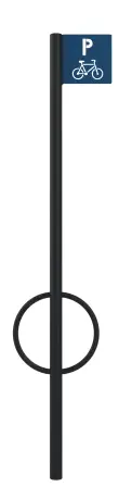 [39016] APPUI-VELOS PARKEA BOUCLES 2PL +MAT TETE PLATE H 1200MM (SC) METAL Ø76 GRIS RAL 7016