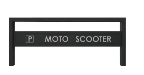 [39042] APPUI MOTOS/SCOOTERS SECUR H 960 A SCELLER METAL 80X40 + SIGNALETIQUE GRIS RAL 7016