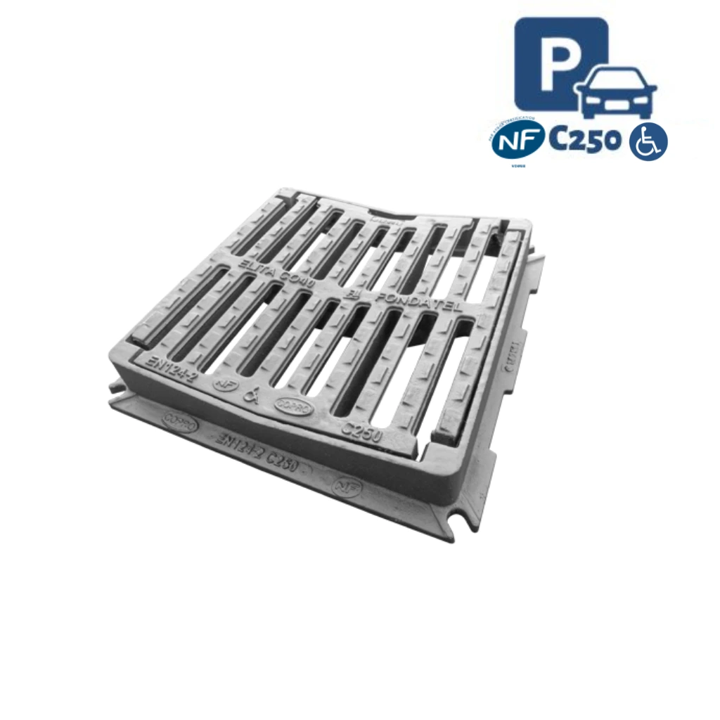 GRILLE CONCAVE CARREE C250 PMR NF (400x400mm)