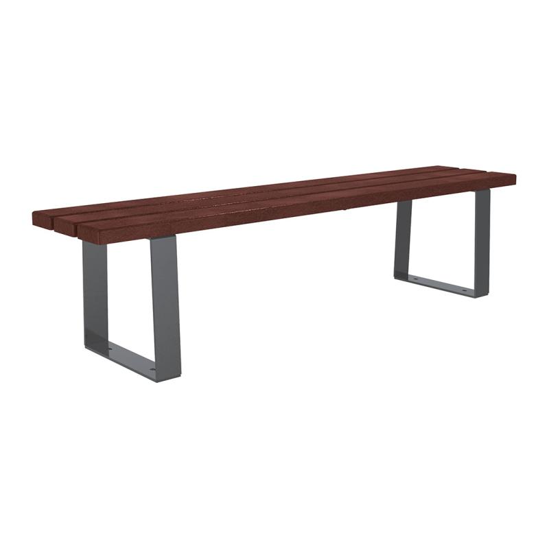 [209686] BANQUETTE RIGA ACIER & PLASTIQUE RECYCLÉ MARRON