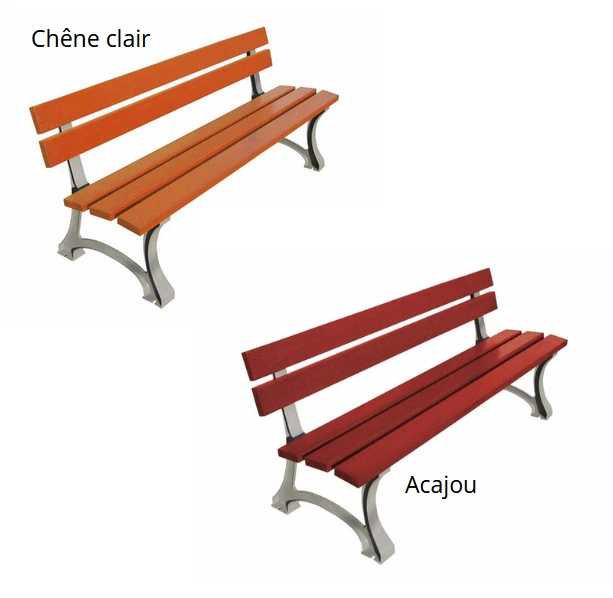 BANC MORA - BOIS EXOTIQUE FINITION BRUTE, "CHÊNE CLAIR" OU "ACAJOU"
