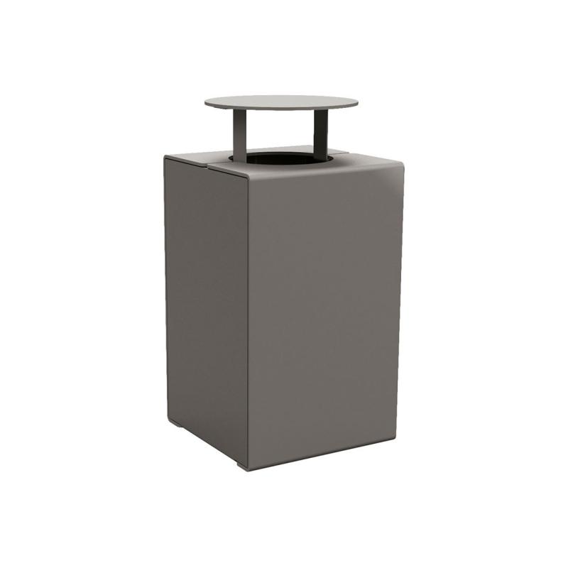 CORBEILLE KUB. ACIER MONOCHROME OU BICOLORE AVEC COUVERCLE