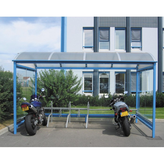 ABRI VÉLO CRÉMONE (Simple 4.1x2.4m, VERT RAL 6005)
