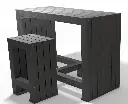 Table haute bar CALERO 150x67x110 cm gris