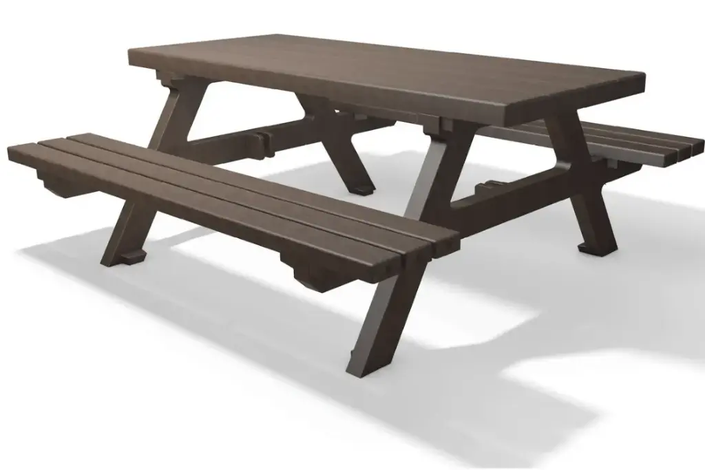 Ensemble ISOLA table pique nique 2 marron 46/76x174x200 cm