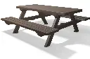 Ensemble ISOLA table pique nique 2 marron 46/76x174x200 cm